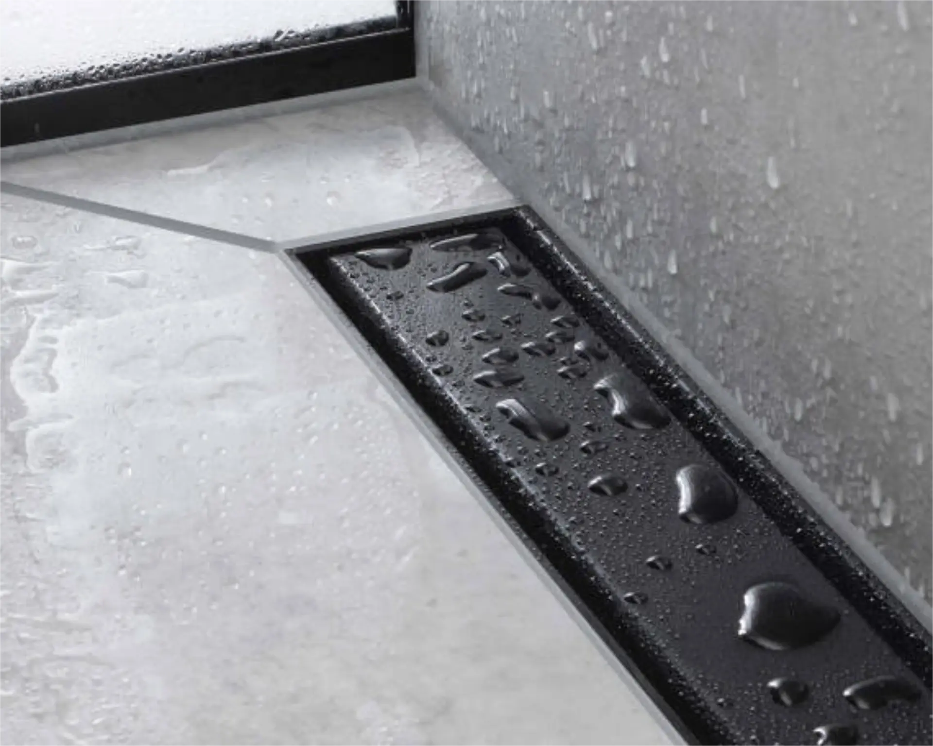 Sk hansgrohe raindrain match mattblack waterdrops ambiance