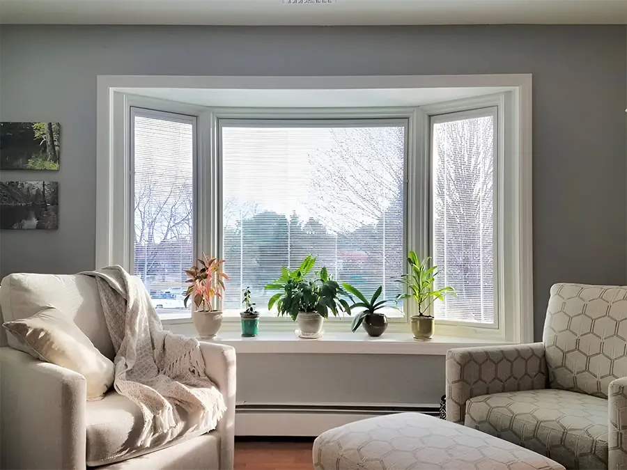 Sk pella coatesville pa white wood bay window