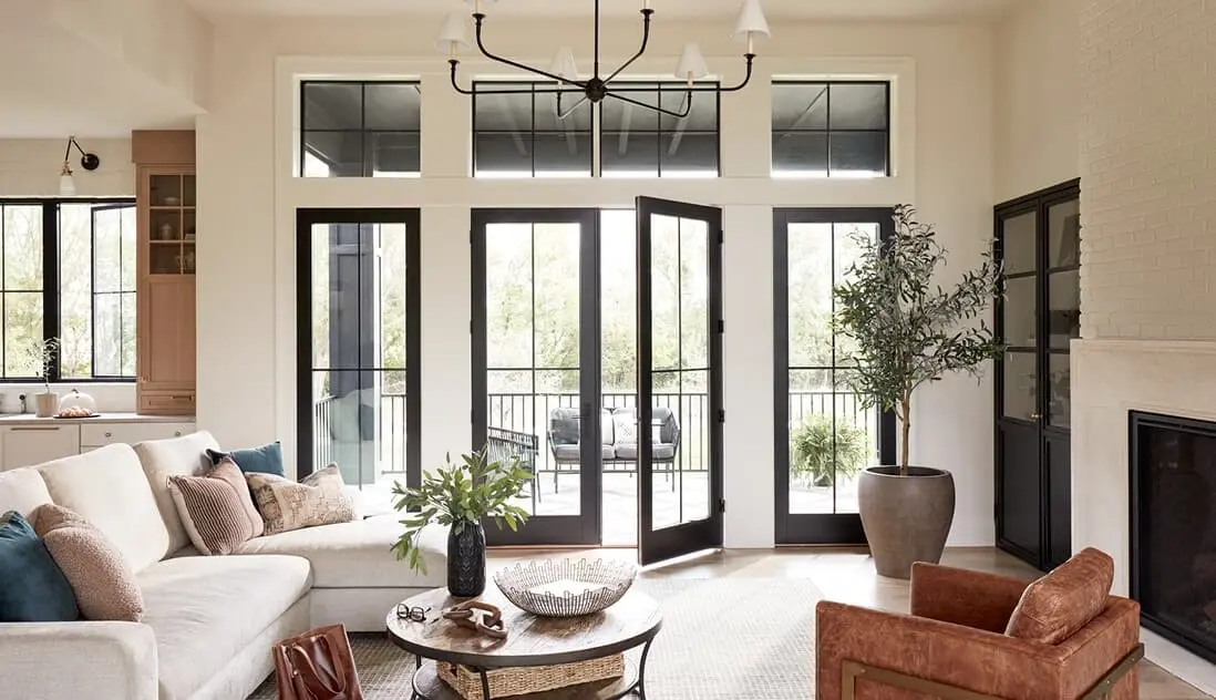 Sk pella contemporary hinged door black