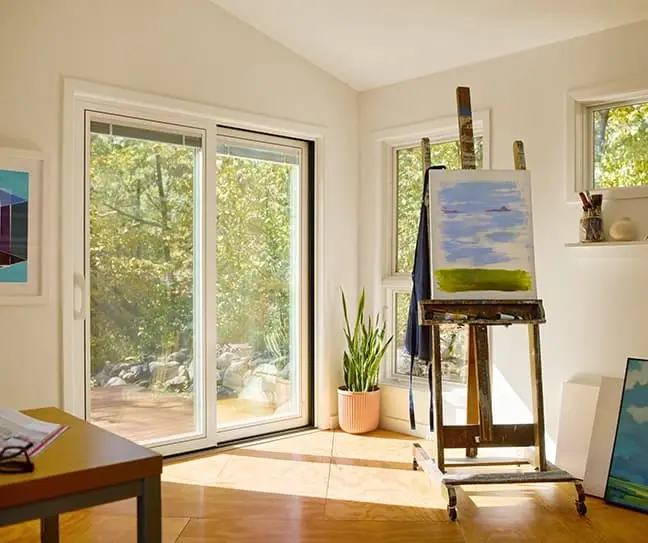 Sk pella two panel sliding door cream